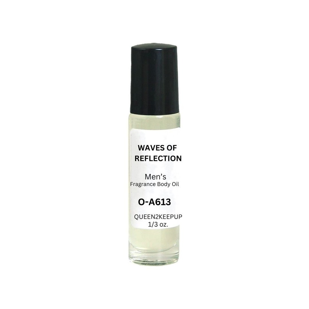 Waves of Reflection Men's Body Oil Elegant Woody and Floral Fragrance Roll-On